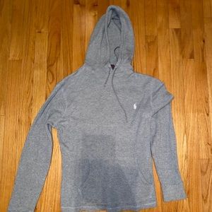 Men’s Polo Ralph Lauren thermal hoodie large grey